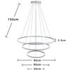 Image 3 : NEW 90W 3 RING LED PENDANT LIGHT 110-120V