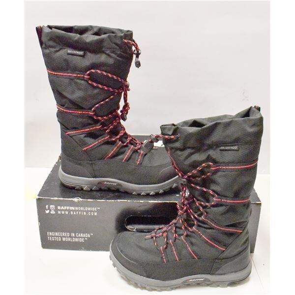 NEW PAIR OF BAFFIN SIZE 8 WOMENS BLACK/RED BOOTS