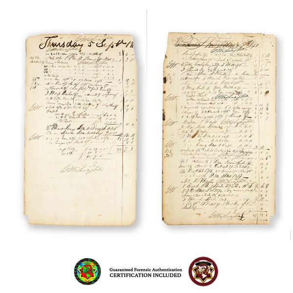 George Washington Multi-Signed Large Inventory Doc