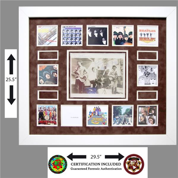 Beatles Signed 8X10 Photo In The Recording Studio