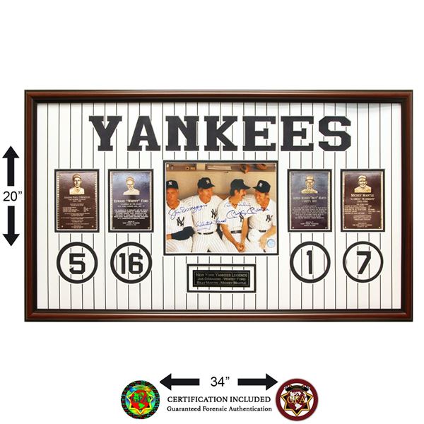 New York Yankees Hall Of Fame Legends 34x20 Signed