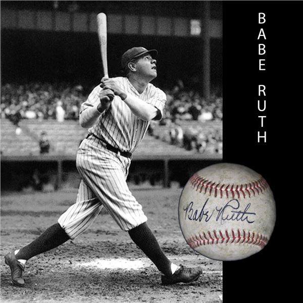 Babe Ruth Signed Red Stitched Reach Baseball