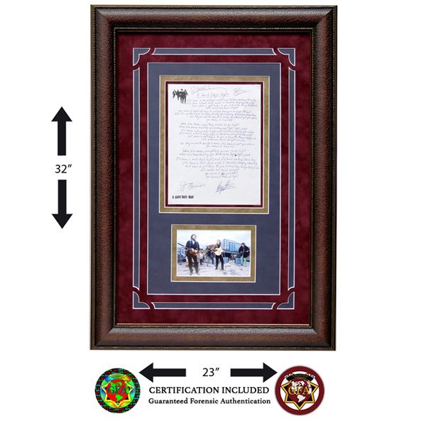 Beatles Signed  Lyrics "A Hard Day's Night"