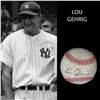 Image 1 : Lou Gehrig Signed Red Stiched Baseball