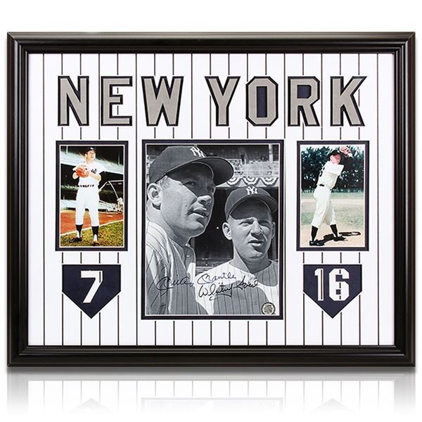 Mickey Mantle &Whitey Ford Custom Frame Signed GFA