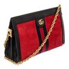 Image 2 : Gucci Red Suede Black Leather Ophidia Small Shoulder Bag