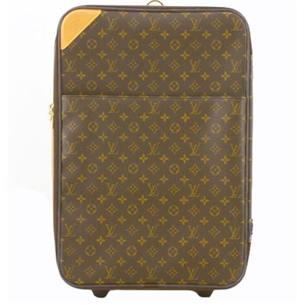 Louis Vuitton Brown Monogram Canvas Leather Pegase 55 cm Rolling Luggage