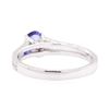 Image 3 : 0.93 ctw Sapphire and Diamond Ring - 18KT White Gold