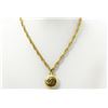 Image 1 : Chanel Gold-tone Metal CC Logo Sunburst Pendant Necklace