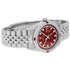 Image 3 : Rolex Mens Stainless Steel Red Diamond Lugs & Ruby Datejust Wristwatch