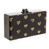 Image 2 : Edie Parker Black Gold Acrylic Heart Clutch