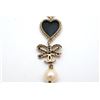 Image 3 : Chanel Gold-tone Black Heart Ribbon Pendant CC Necklace