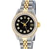 Image 2 : Rolex Ladies 2T 26MM Black Diamond Bezel 1 ctw 18K Yellow Gold Datejust Wristwat