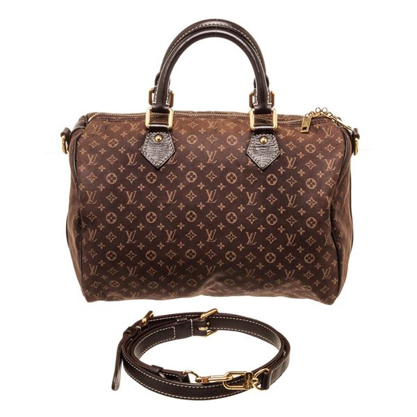 Louis Vuitton Brown Monogram Canvas Mini Lin Bandouliere Speedy 30cm Satchel Bag