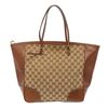 Image 1 : Gucci Brown GG Monogram Canvas and Leather Bree Tote Bag