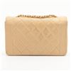 Image 2 : Chanel Beige Quilted Lambskin Leather Diana Single Flap Medium Shoulder Bag