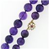 Image 4 : 505 ctw Round Bead Amethyst 24" Long Strand Necklace w/ 14k Gold Pearl Ruby Clas