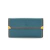 Image 1 : Louis Vuitton Turquoise Leather Porte Tresor International Wallet