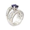 Image 4 : 7.40 ctw Sapphire and Diamond Ring - 18KT White Gold