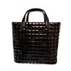 Image 1 : Chanel Black Quilted Patent Leather Chocolate Bar CC Tote Bag