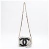 Image 1 : Chanel White Black Lambskin Leather CC Logo Coco Mark Crossbody Bag