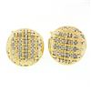 Image 1 : Vintage Men's Solid 18k Yellow & White Gold Round Basket Weave Cufflinks Links