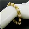 Image 5 : Vintage 18k Yellow Gold Twisted Link Bracelet w/ Matching Angel Skin Coral Beads