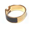 Image 5 : Hermes Black Metal Clic Clac Wide Bangle Bracelet GHW