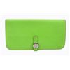 Image 1 : Hermes Green Swift Leather Dogon GM Long Wallet
