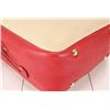 Image 6 : Hermes Rouge Garance Red Leather & Beige Toile Canvas Victoria Messenger Bag
