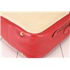 Image 9 : Hermes Rouge Garance Red Leather & Beige Toile Canvas Victoria Messenger Bag
