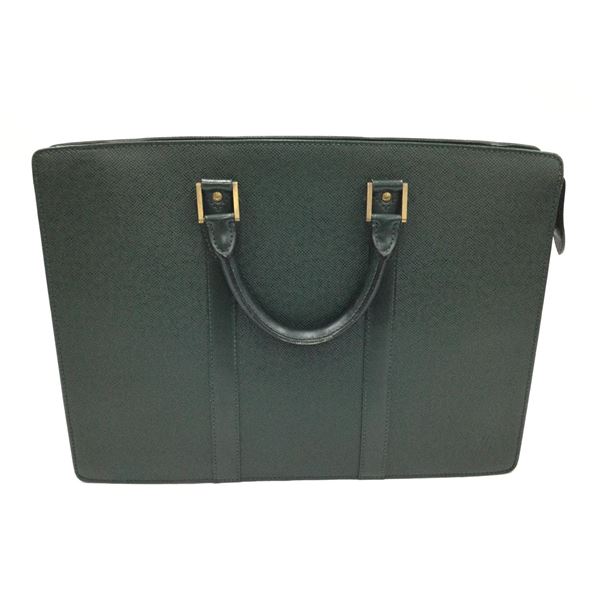 Louis Vuitton Dark Green Taiga Leather Lozan Briefcase