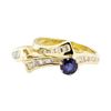 Image 3 : 1.03 ctw Blue Sapphire And Diamond Ring And Band - 14KT Yellow Gold