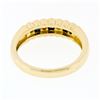 Image 7 : 18K Gold 0.36 ctw Channel Square Sapphire Round Diamond Scalloped Stack Band Rin