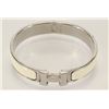 Image 1 : Hermes Ivory Metal Clic Clac Bangle Bracelet PHW