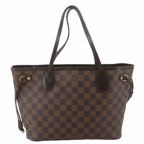Louis Vuitton Damier Ebene Canvas Leather Neverfull PM Bag
