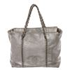 Image 1 : Chanel Metallic Silver CC Chain Tote Bag