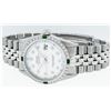 Image 9 : Rolex Mens Stainless Steel White Diamond & Emerald 36MM Datejust Wristwatch