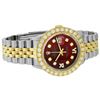 Image 3 : Rolex Mens 2 Tone Red VS 4 ctw Bead set Diamond Datejust Wristwatch