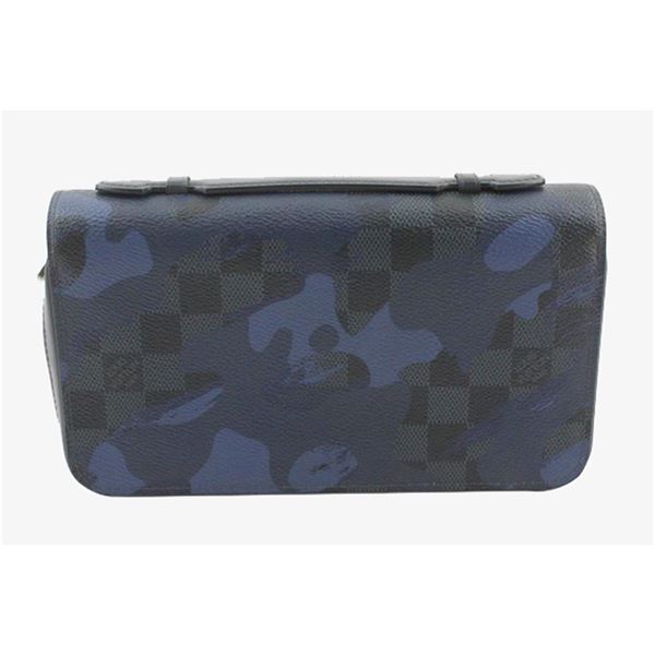 Louis Vuitton Blue Camo Damier Cobalt Canvas Leather Zippy XL Wallet