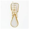 Image 1 : Vintage 14k Yellow Gold Large Mother of Pearl and Freshwater Pearl Brooch Pin