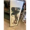 Image 1 : Large Asian "Pine & Blossom " signed painting 18 by 49 inches