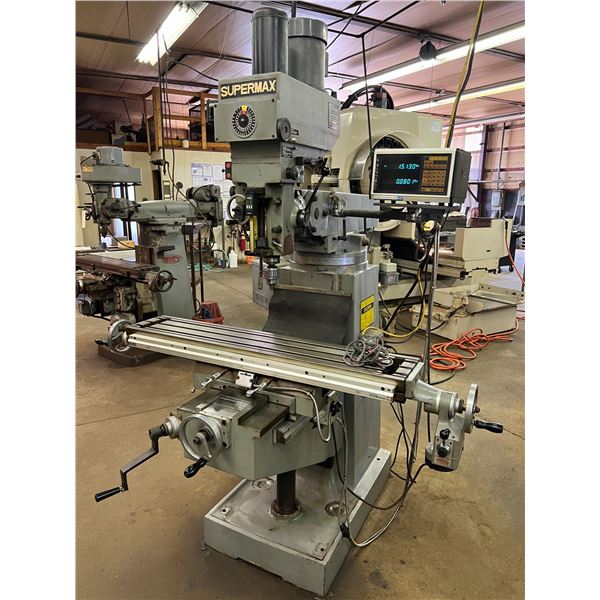 Supermax #YCM-16VS  Vertical Mill w/ DRO & Power Feed