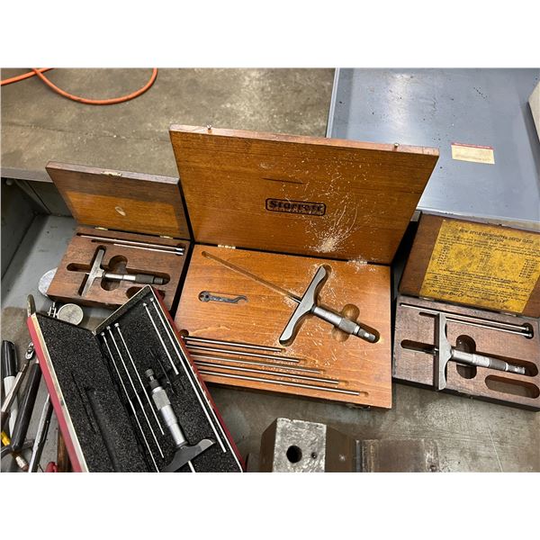Lot of (4) Starrett Depth Gauges