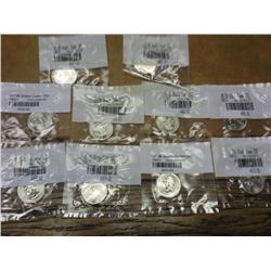 10 Assorted State Quarters (All Denver Mint) UNC