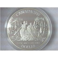 1989 Canada Dollar Mackenzie .500 Silver
