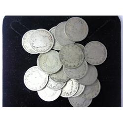 20 Assorted Liberty "V" Nickels