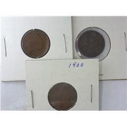 1900, 1901 And 1902 Indian Head Cents