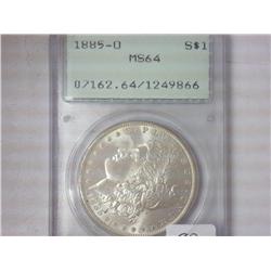 1885-O Morgan Silver Dollar PCGS MS64