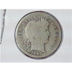 1907 Barber Dime